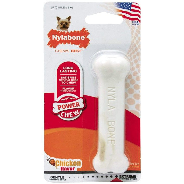 Nylabone Dura Chew Smooth White Dog Bone - Chicken Flavor-Dog-Nylabone-Petite (1 Pack)-