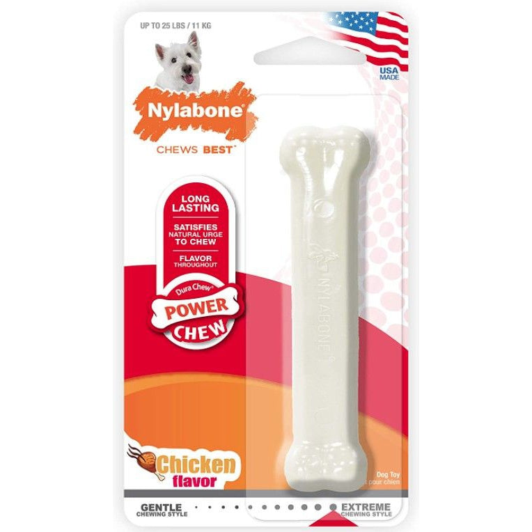 Nylabone Dura Chew Smooth White Dog Bone - Chicken Flavor-Dog-Nylabone-Regular (1 Pack)-