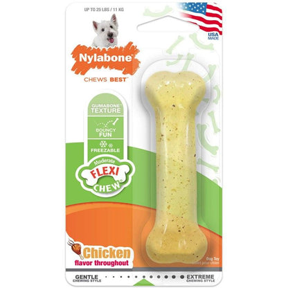 Nylabone Flexi Chew Dog Bone - Chicken Flavor-Dog-Nylabone-Regular (1 Pack)-