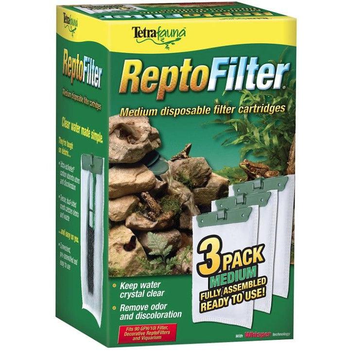 Tetrafauna ReptoFilter Disposable Filter Cartridges-Reptile-Tetrafauna-Medium - 90 GPH (3 Pack)-