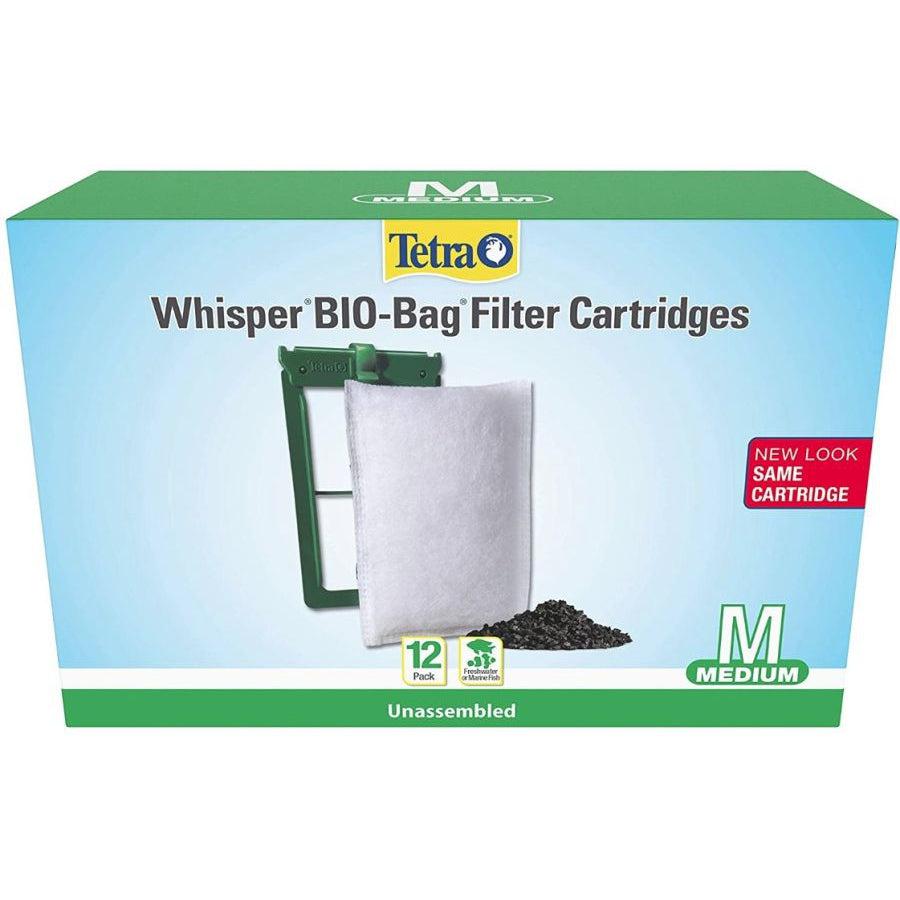 Tetra Bio-Bag Disposable Filter Cartridges-Fish-Tetra-Medium - For Whisper 10, 10i, E, J & Micro Power Filters (12 Pack)-