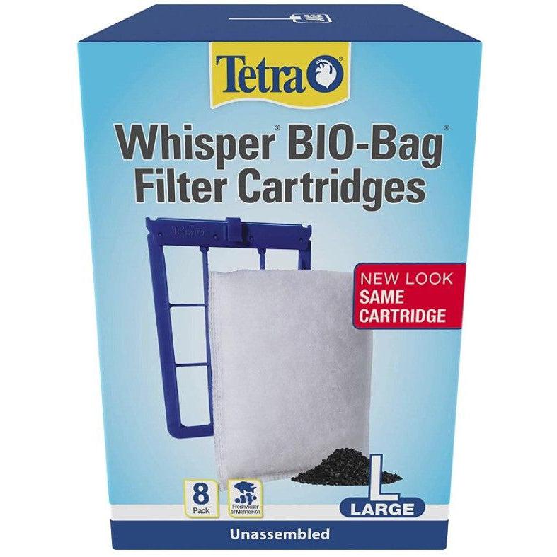 Tetra Bio-Bag Disposable Filter Cartridges-Fish-Tetra-Large - For Whisper 20i, 40i, C, 20, 30, 40 & 60 Power Filters (8 Pack)-