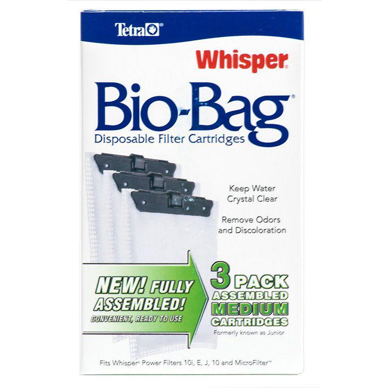 Tetra Bio-Bag Disposable Filter Cartridges-Fish-Tetra-Medium - For Whisper 10, 10i, E, J & Micro Power Filters (3 Pack)-