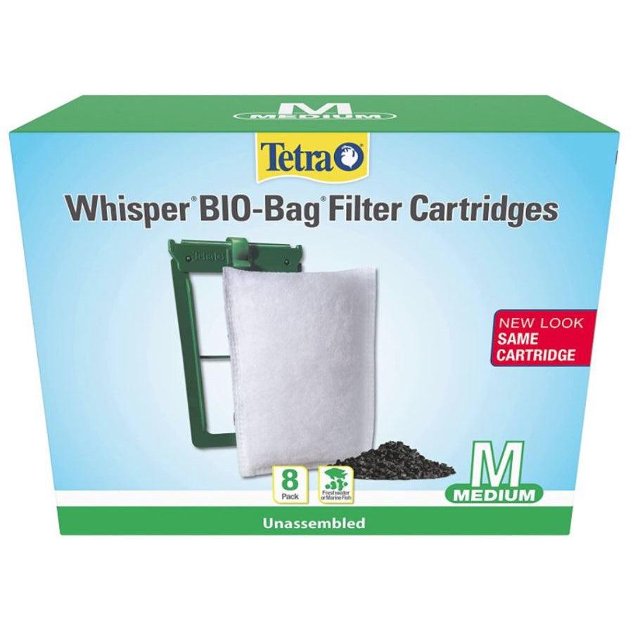 Tetra Bio-Bag Disposable Filter Cartridges-Fish-Tetra-Medium - For Whisper 10, 10i, E, J & Micro Power Filters (8 Pack)-