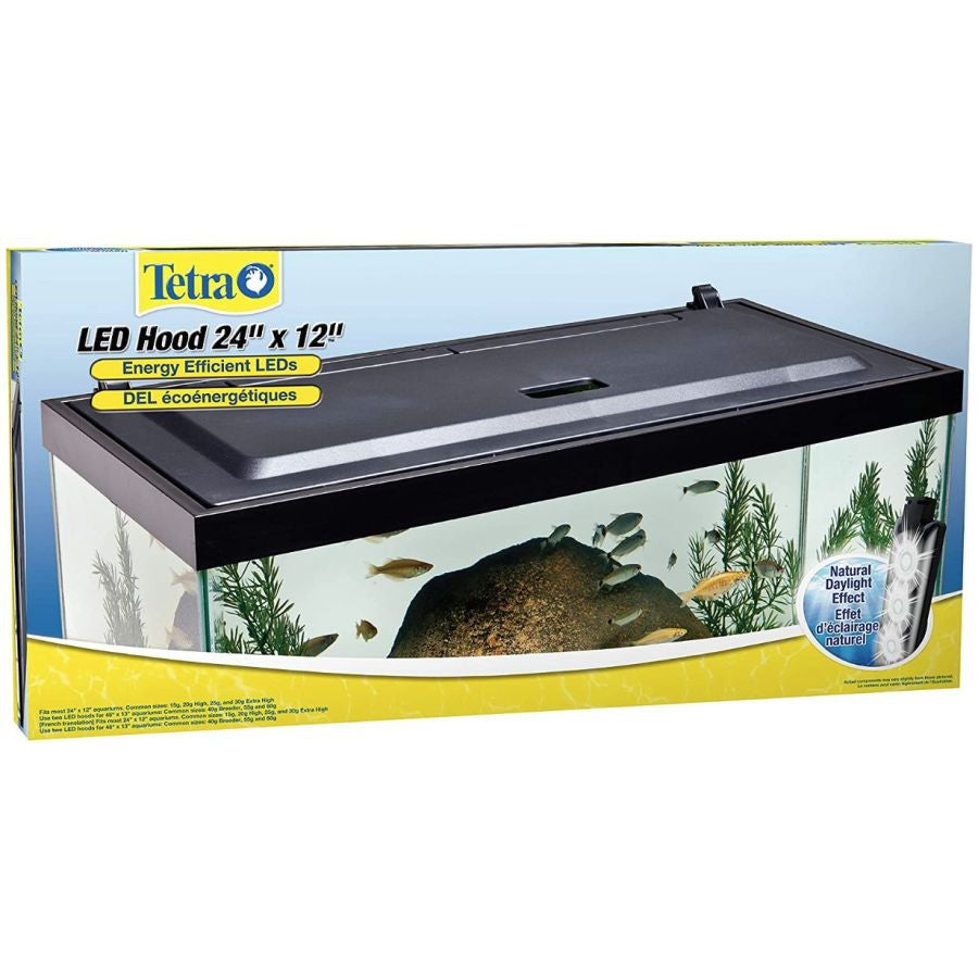 Tetra Natural Daylight Hood with LED Lighting-Fish-Tetra-For 24" Long x 12" Wide Aquariums-