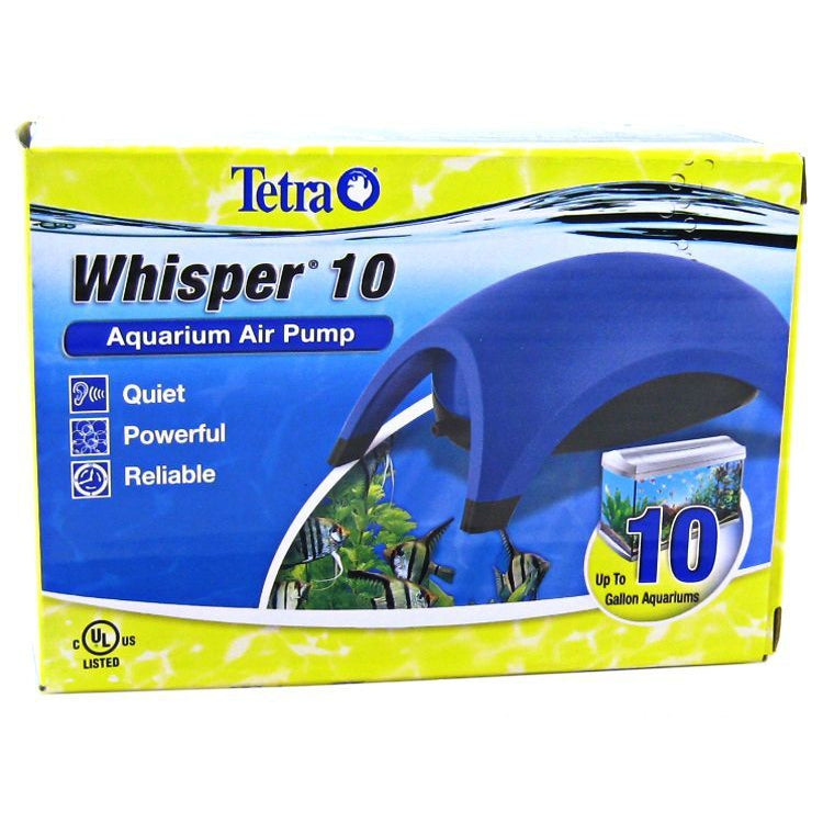 Tetra Whisper Aquarium Air Pumps (UL Listed)-Fish-Tetra-Whisper 10 - Up to 10 Gallons (1 Outlet)-