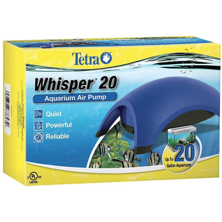 Tetra Whisper Aquarium Air Pumps (UL Listed)-Fish-Tetra-Whisper 20 - Up to 20 Gallons (1 Outlet)-