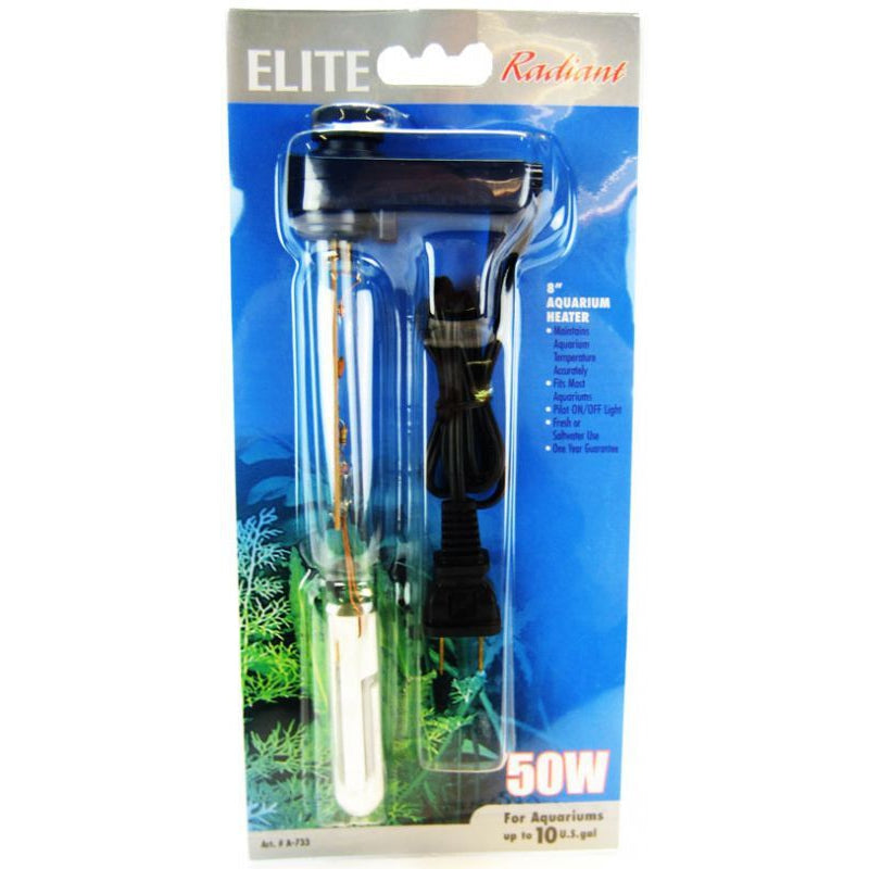 Elite Radiant Aquarium Heater-Fish-Elite-50 Watts (8" Long)-