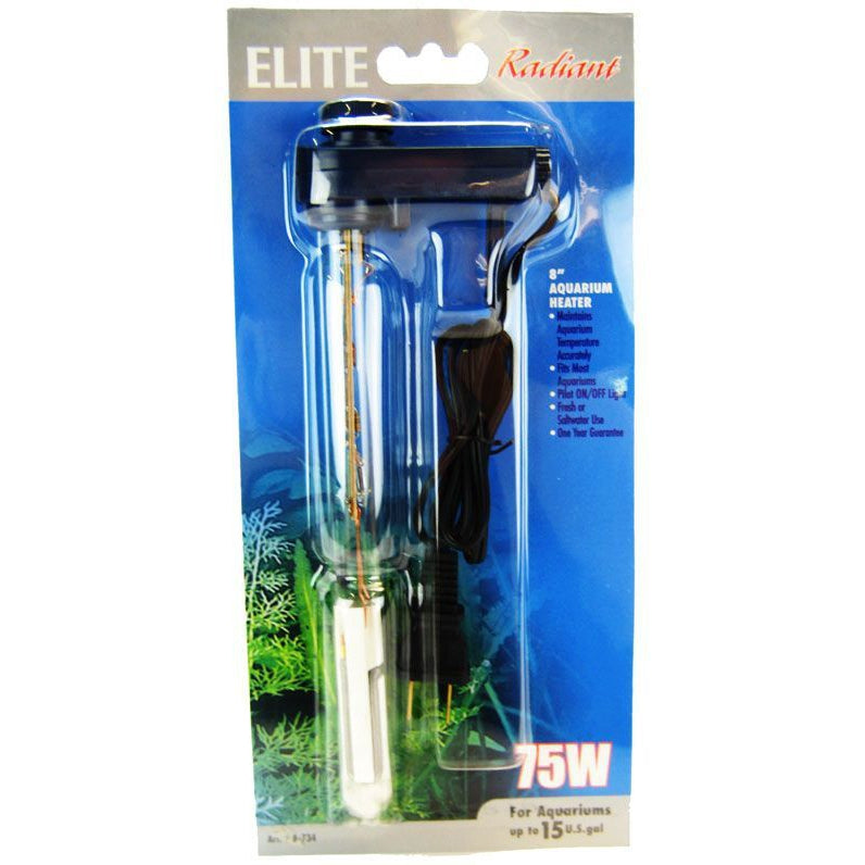 Elite Radiant Aquarium Heater-Fish-Elite-75 Watts (8" Long)-