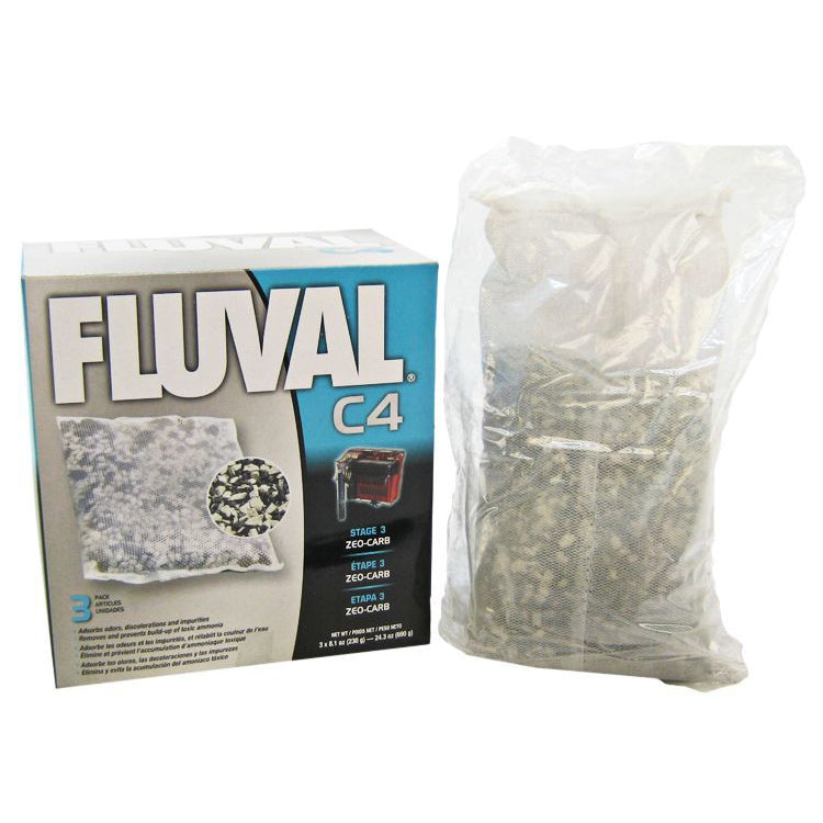 Fluval Zeo-Carb Filter Bags-Fish-Fluval-For C4 Power Filter (3 Pack)-