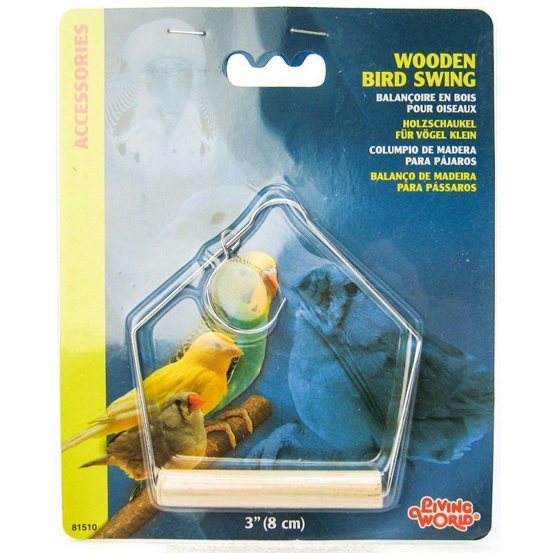 Living World Wood Perch Bird Swings-Bird-Living World-3" Long x 4" High-