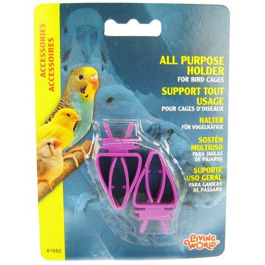 Living World All Purpose Holder for Bird Cages - Plastic-Bird-Living World-All Purpose Holder-