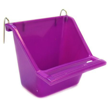 Living World Rectangular Seed Cup with Perch - Assorted Colors-Bird-Living World-Medium - (1 Seed Cup)-