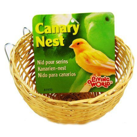 Living World Wicker Canary Nest-Bird-Living World-4" Long x 2" Wide-