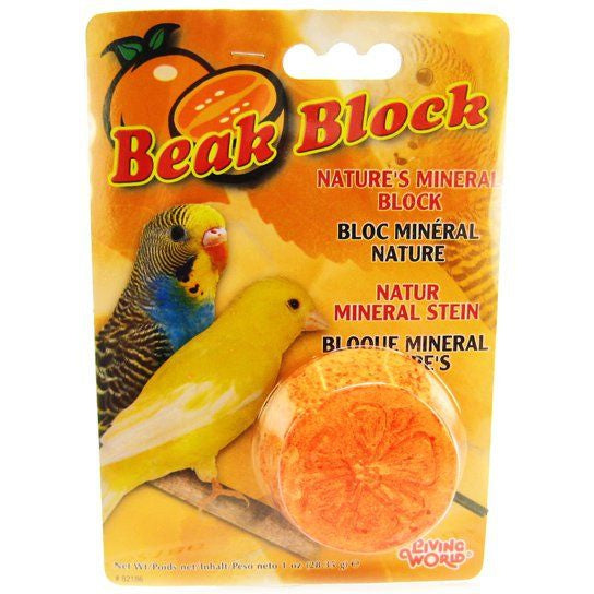 Living World Beak Block - Nature's Minerals - Orange-Bird-Living World-2 oz-