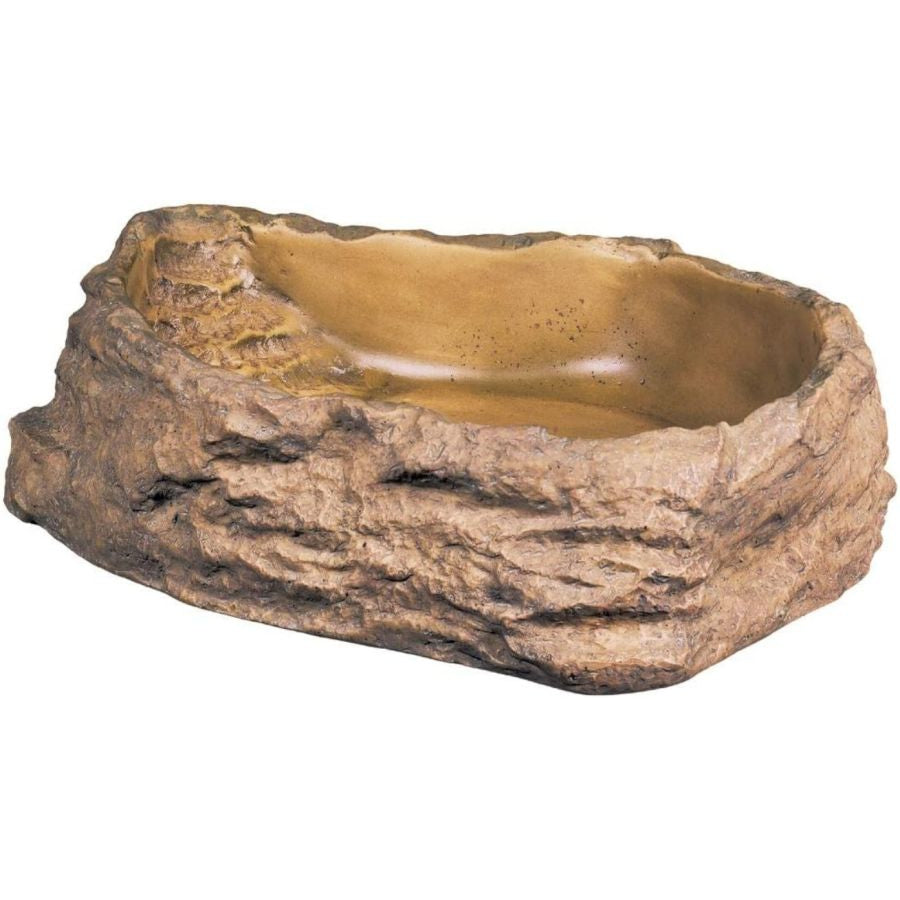 Exo-Terra Granite Rock Reptile Water Dish-Reptile-Exo-Terra-Large - 8.25"L x 6.5"W x 2.25"H-