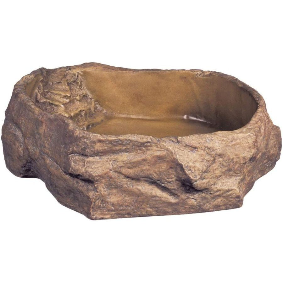 Exo-Terra Granite Rock Reptile Water Dish-Reptile-Exo-Terra-X-Large - 10.75"L x 9"W x 3"H-