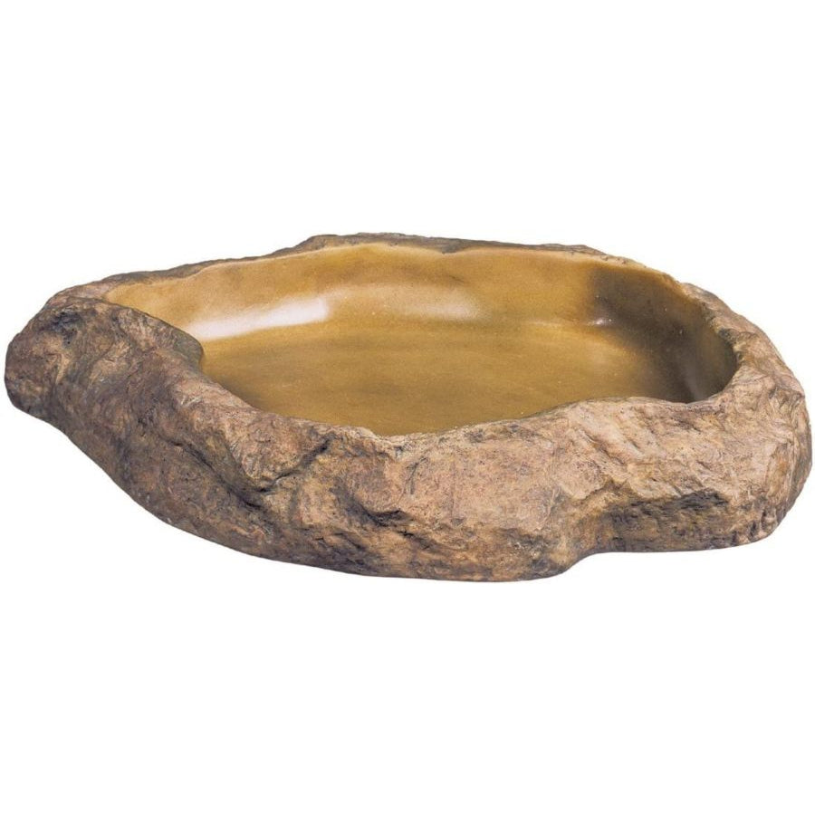 Exo-Terra Granite Rock Reptile Feeding Dish-Reptile-Exo-Terra-Large - 8"L x 7"W x 1.5"H-