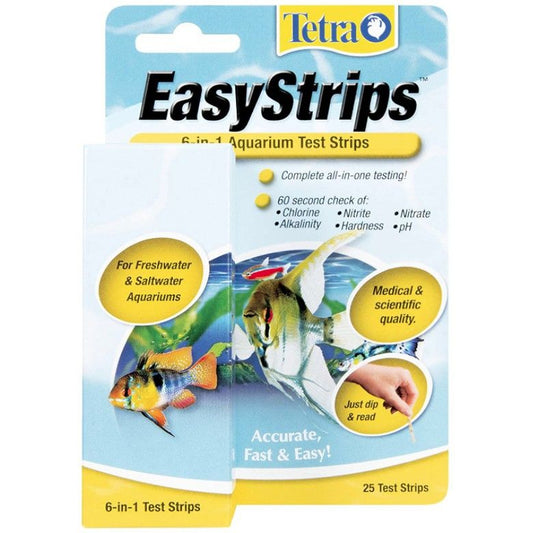 Tetra EasyStrips 6 in 1 Ammonia Aquarium Test Strips-Fish-Tetra-25 Pack-