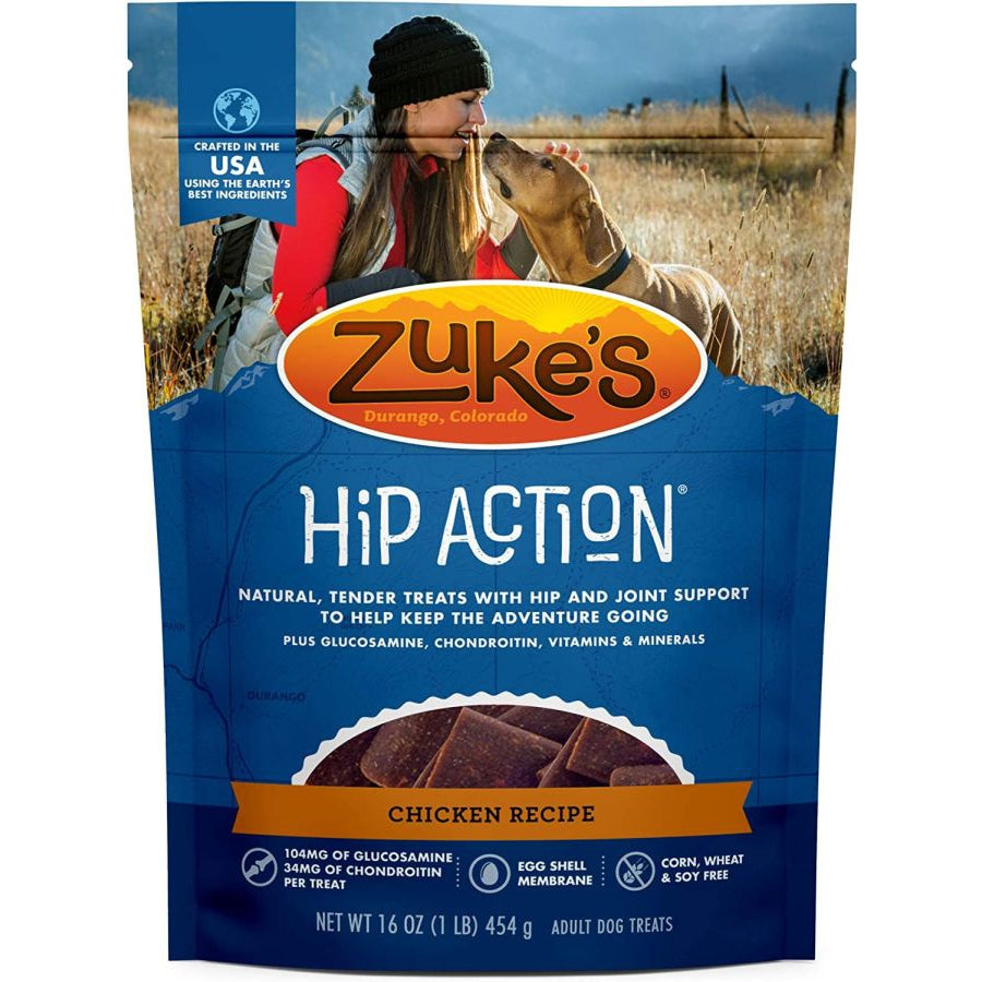 Zukes Hip Action Hip & Joint Supplement Dog Treat - Roasted Chicken Recipe-Dog-Zukes-1 lb-