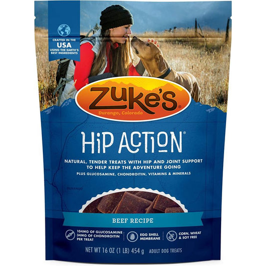 Zukes Hip Action Hip & Joint Supplement Dog Treat - Roasted Beef Recipe-Dog-Zukes-1 lb-