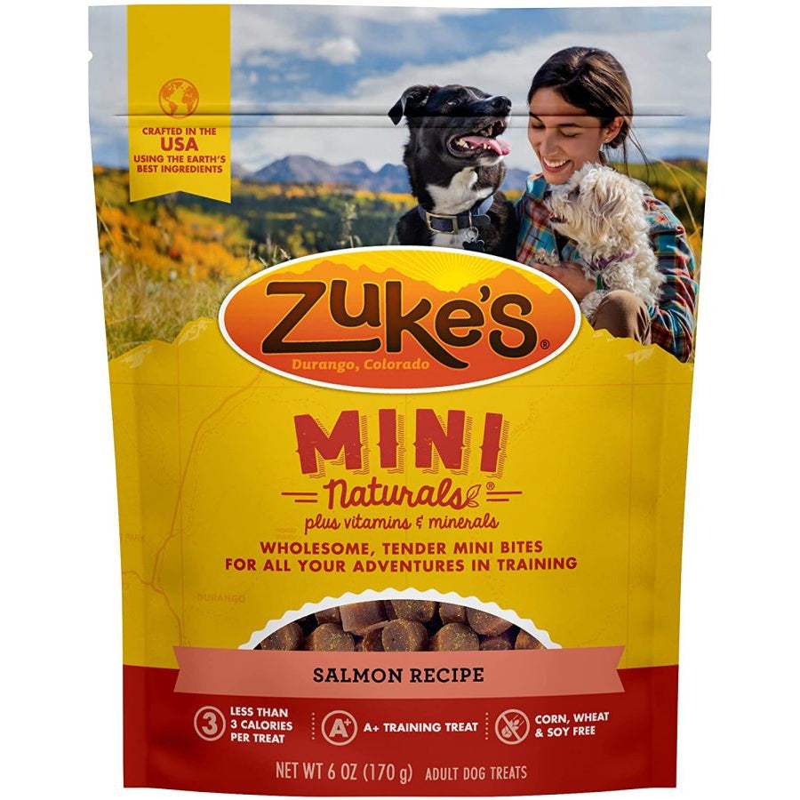 Zukes Mini Naturals Dog Treat - Savory Salmon Recipe-Dog-Zukes-6 oz-