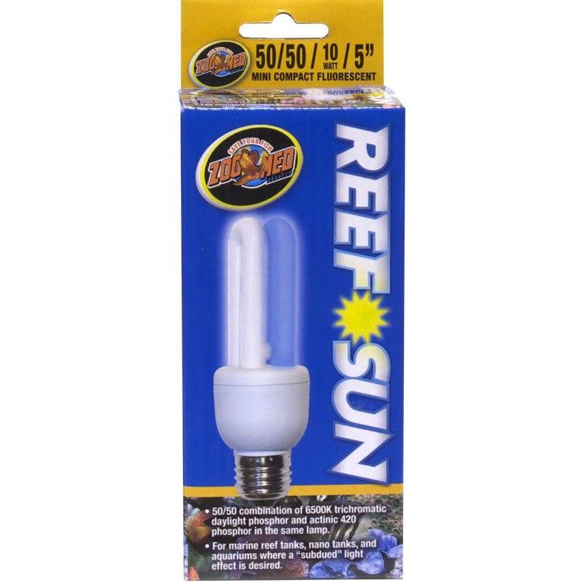 Zoo Med Aquatic Reef Sun 50/50 Compact Flourescent Bulb-Fish-Zoo Med-10 Watts (5" Bulb)-