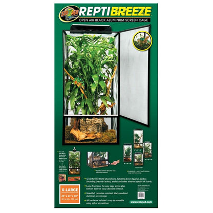 Zoo Med Reptibreeze Open Air Aluminum Screen Cage - Black-Reptile-Zoo Med-X-Large (24"L x 24"W x 48"H)-