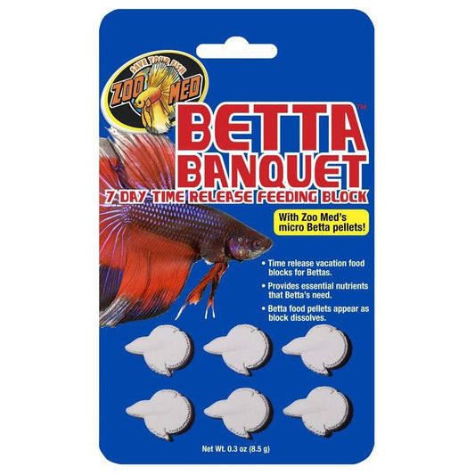 Zoo Med Aquatic Betta Banquet - 7 Day Betta Feeder-Fish-Zoo Med-.3 oz (6 Pack)-