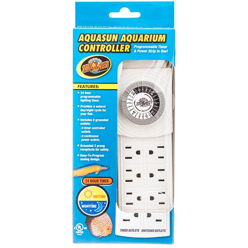 Zoo Med Aquatic AquaSun Aquarium Controller Timer & Powerstrip-Fish-Zoo Med-8 Outlet Powerstrip with 24 Hour Timer-