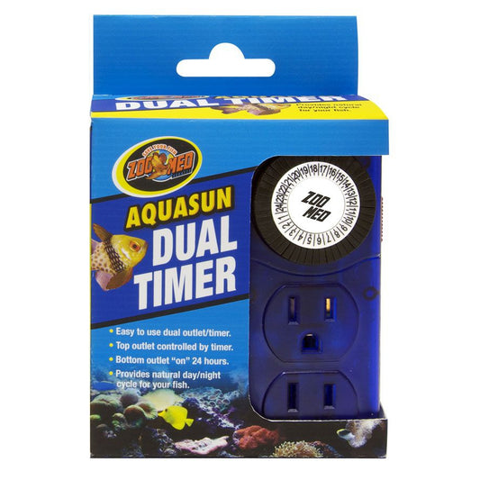 Zoo Med Aquatic AquaSun Dual Timer - Day & Night-Fish-Zoo Med-2 Outlet Day & Night Timer-