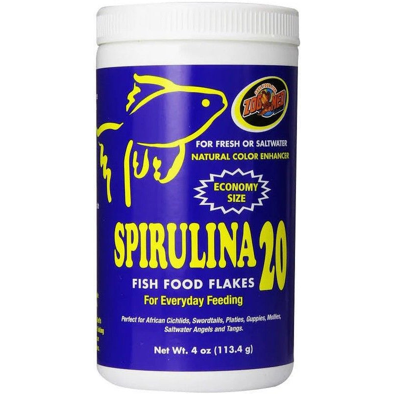 Zoo Med Spirulina 20 Flakes Fish Food-Fish-Zoo Med-4 oz-