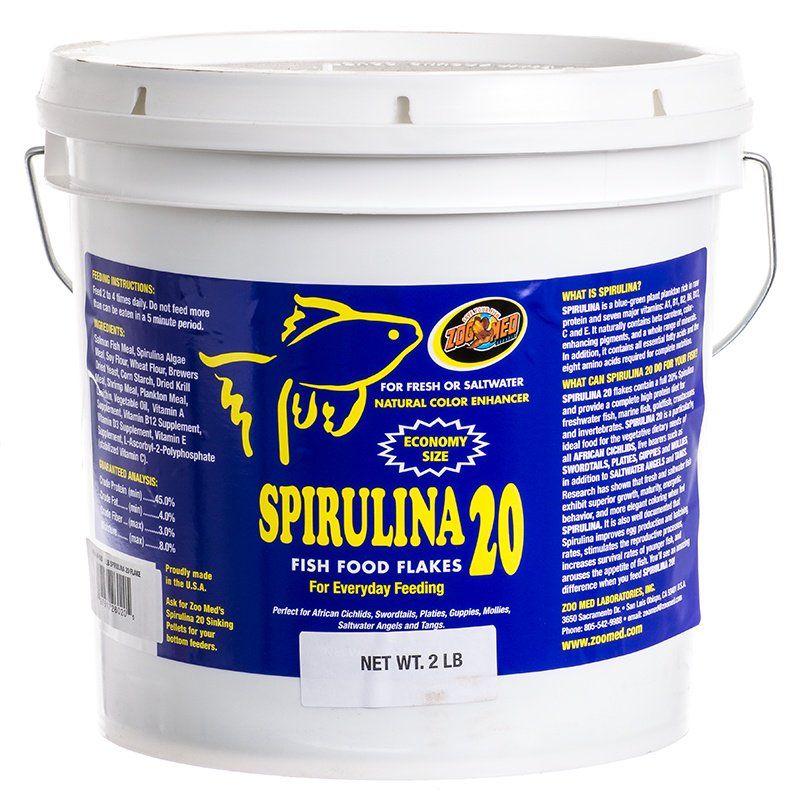 Zoo Med Spirulina 20 Flakes Fish Food-Fish-Zoo Med-2 lbs-