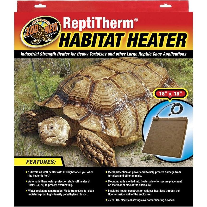 Zoo Med ReptiTherm Habitat Heater-Reptile-Zoo Med-40 Watts (18"L x 18"W x 1"H)-