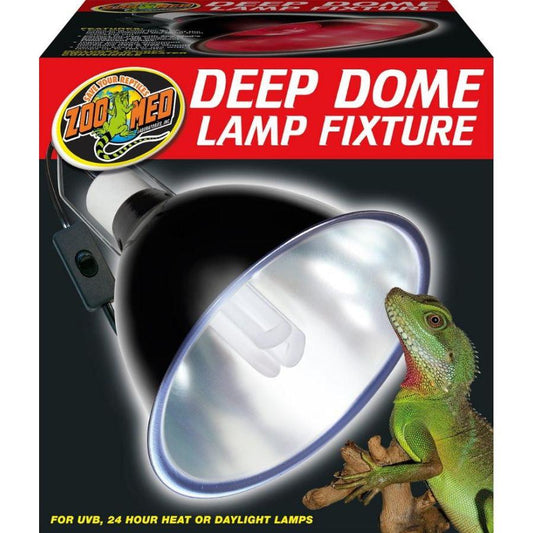 Zoo Med Deep Dome Lamp Fixture - Black-Reptile-Zoo Med-160 Watts-