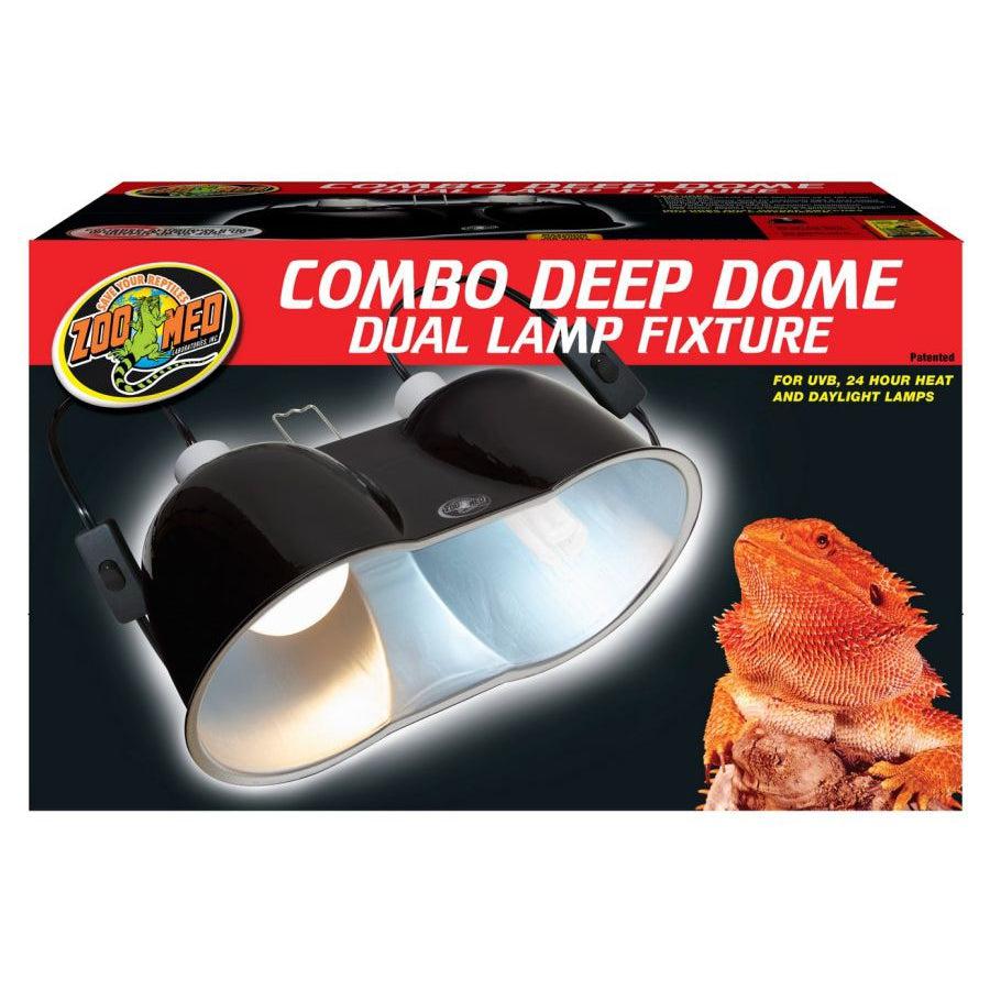 Zoo Med Combo Deep Dome Dual Lamp Fixture-Reptile-Zoo Med-Up to 300 Watts Combined-