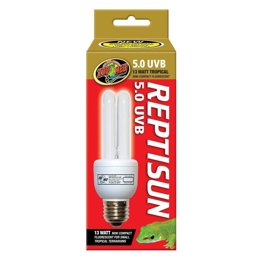 Zoo Med ReptiSun 5.0 UVB Mini Compact Flourescent Replacement Bulb-Reptile-Zoo Med-13 Watts-