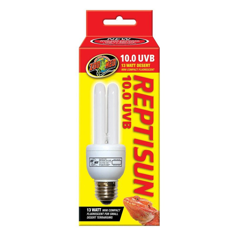 Zoo Med ReptiSun 10.0 UVB Mini Compact Flourescent Replacement Bulb-Reptile-Zoo Med-13 Watts (6" Bulb)-