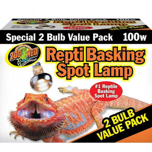 Zoo Med Repti Basking Spot Lamp Replacement Bulb-Reptile-Zoo Med-100 Watts (2 Pack)-