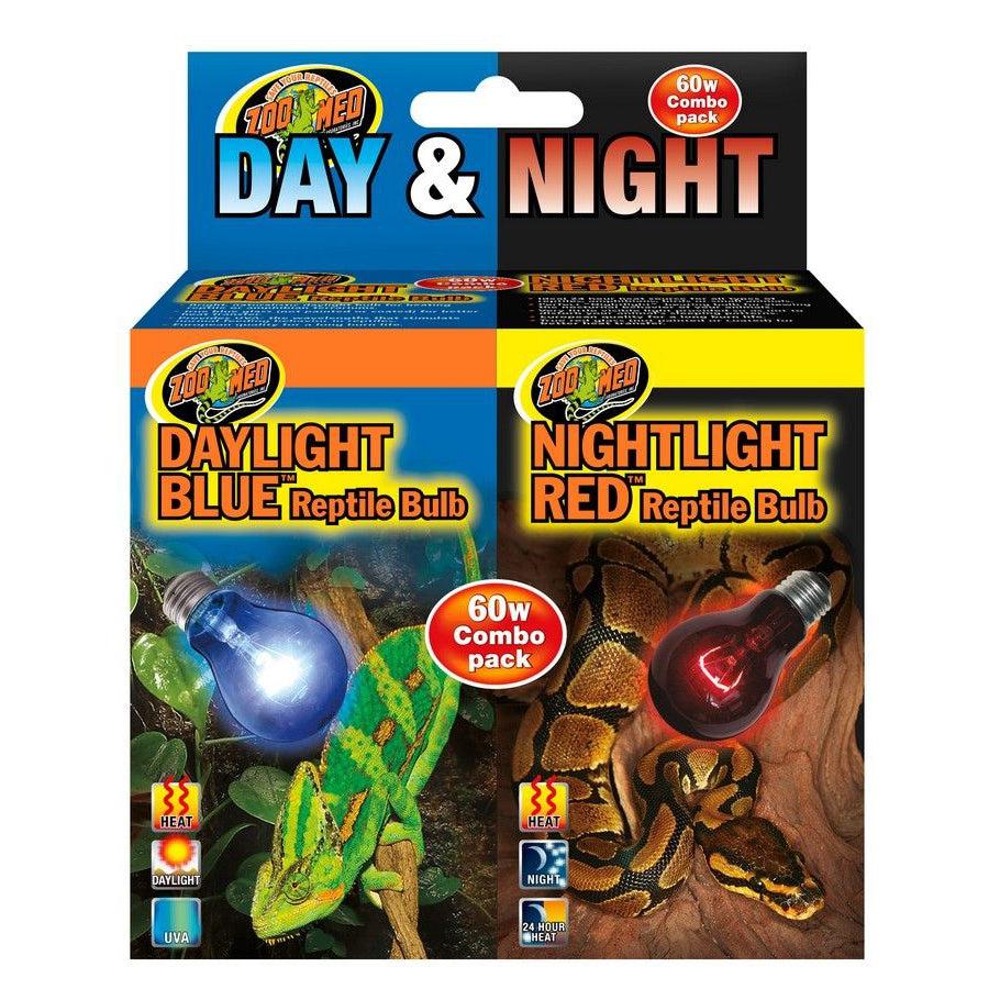 Zoo Med Day & Night Reptile Bulbs Combo Pack-Reptile-Zoo Med-60 Watts - Combo Pack-