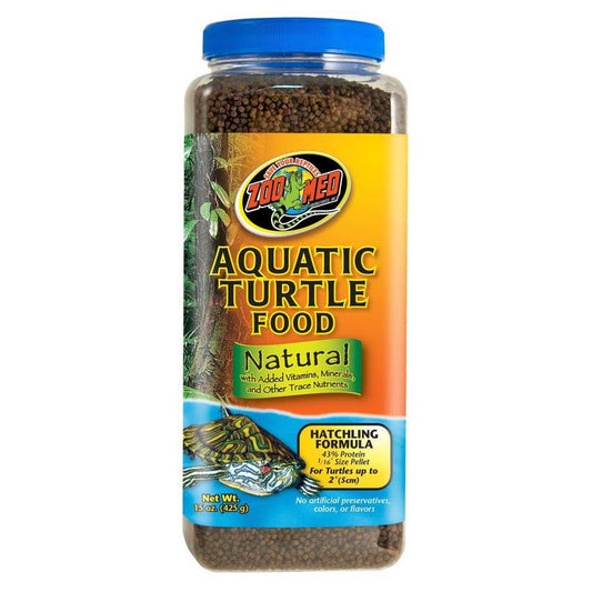 Zoo Med Natural Aquatic Turtle Food - Hatchling Formula (Pellets)-Reptile-Zoo Med-15 oz-