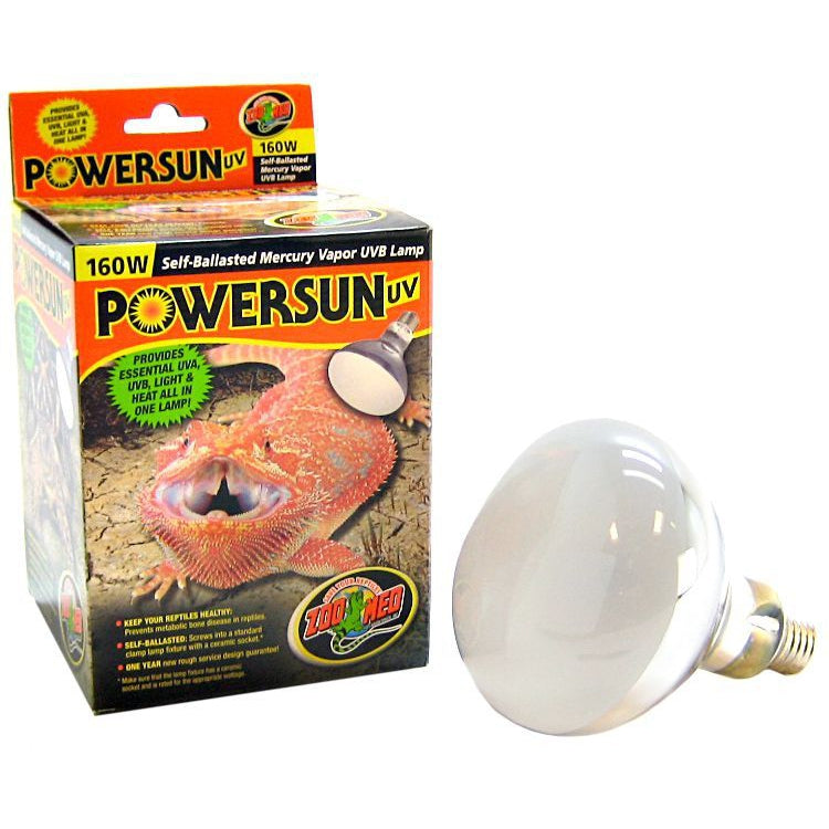 Zoo Med Powersun UVB Mercury Vapor Lamp-Reptile-Zoo Med-160 Watt-