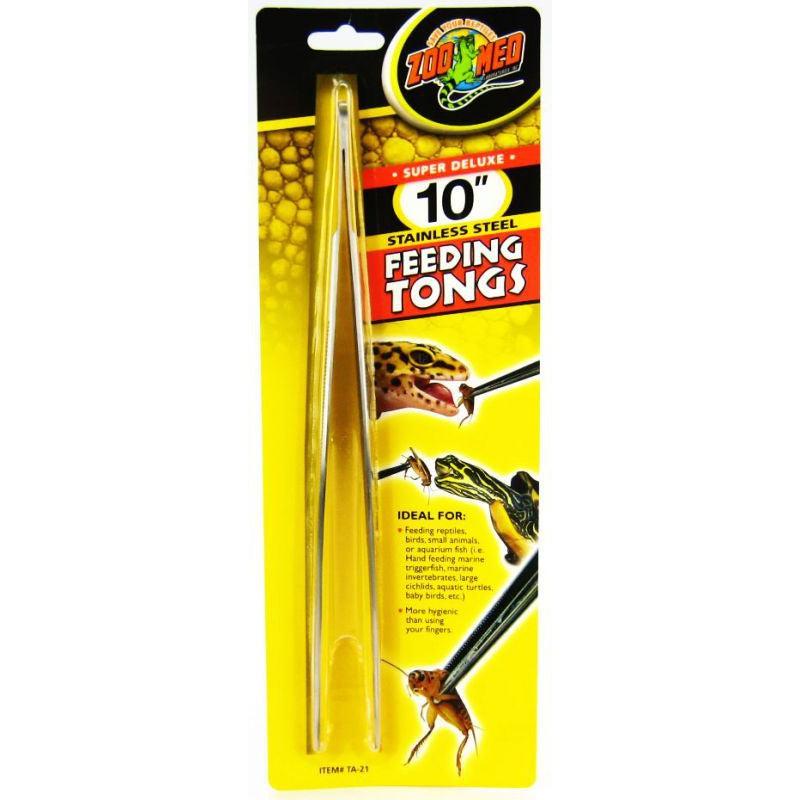 Zoo Med Feeding Tongs - Stainless Steel-Reptile-Zoo Med-10" Long Feeding Tongs-