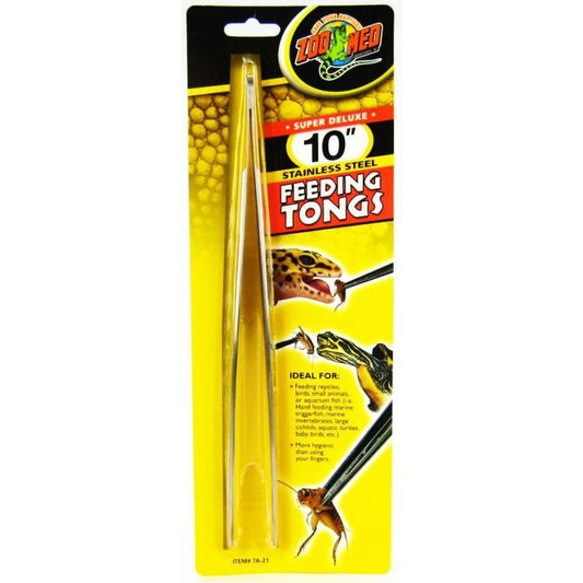 Zoo Med Feeding Tongs - Stainless Steel-Reptile-Zoo Med-10" Long Feeding Tongs-