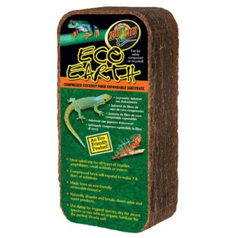 Zoo Med Eco Earth Compressed Coconut Fiber Expandable Substrate-Reptile-Zoo Med-1 Pack (Makes 7-8 Liters)-