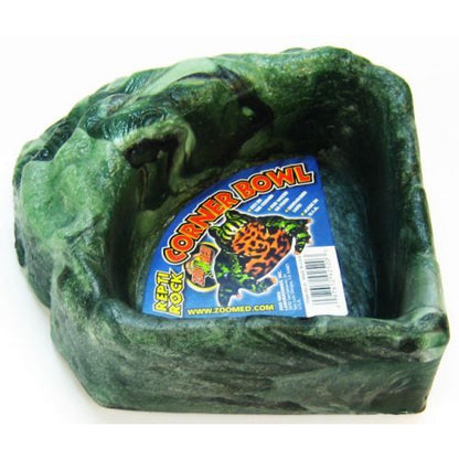Zoo Med Repti Rock Corner Bowl-Reptile-Zoo Med-Small (4.75" Long x 4.75" Wide)-
