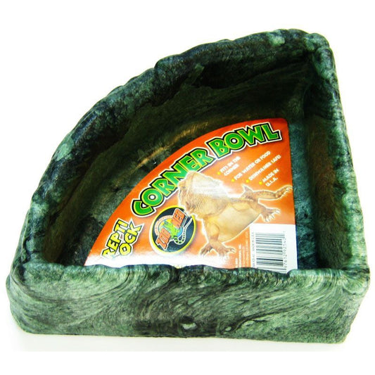 Zoo Med Repti Rock Corner Bowl-Reptile-Zoo Med-Large (9" Long x 9" Wide)-