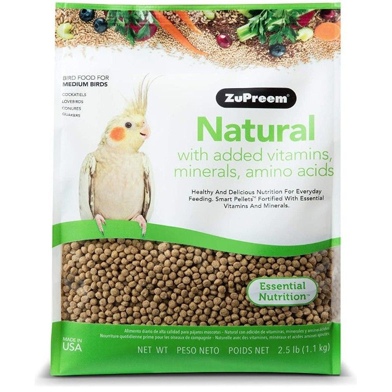 ZuPreem Natural Blend Bird Food - Cockatiel-Bird-ZuPreem-Medium (2.5 lbs)-