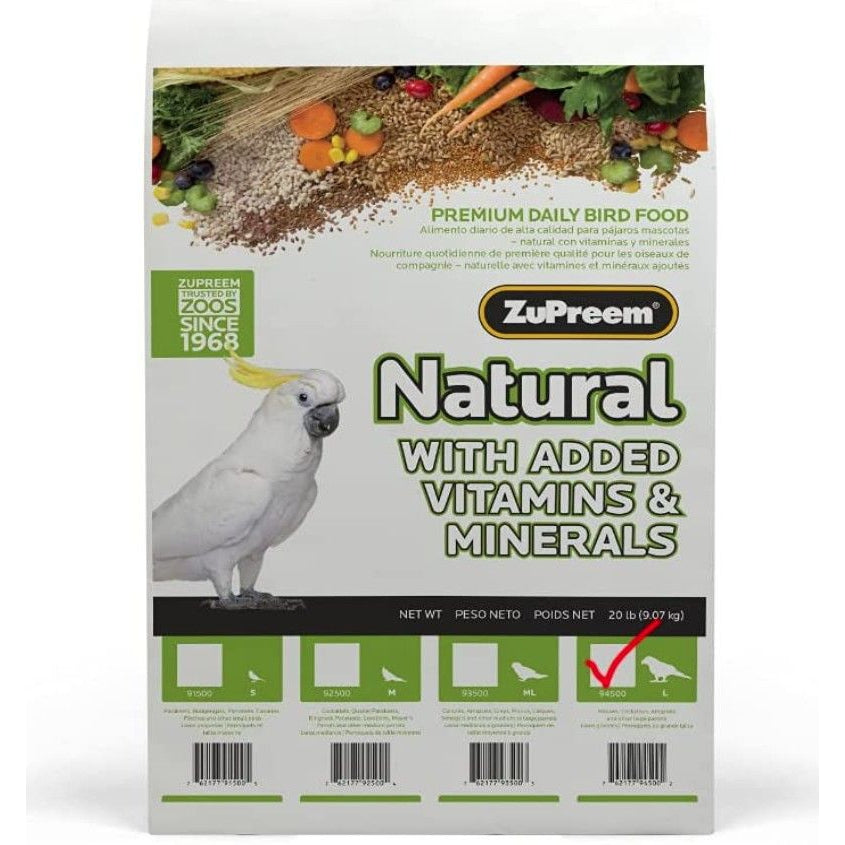 ZuPreem Natural Blend Bird Food - Large Parrot-Bird-ZuPreem-Large (20 lbs)-