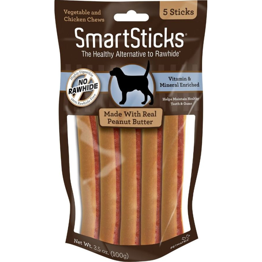 SmartBones SmartSticks - Peanut Butter Flavor-Dog-Smartbones-5 Sticks-